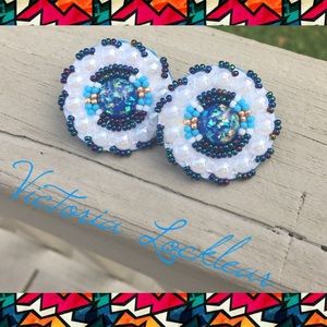 Handmade Native American beaded earrings.